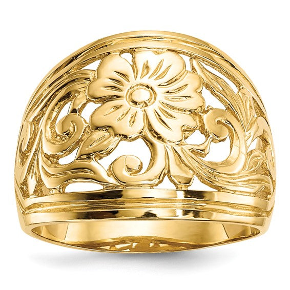 Gold ring flower design woman wedding ring 3D model 3D printable | CGTrader